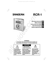 Sangean RCR-1 Gebruiksaanwijzing