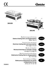 Bartscher 500830 Bedieningshandleiding