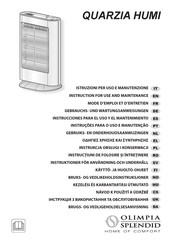 Olimpia splendid QUARZIA HUMI Gebruiks- En Onderhoudsaanwijzing