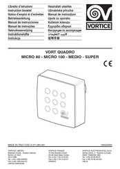 Vortice VORT QUADRO SUPER Gebruiksaanwijzing