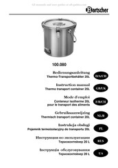 Bartscher 100080 Gebruiksaanwijzing