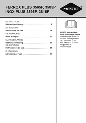 Mesto FERROX PLUS 3585P Gebruiksaanwijzing