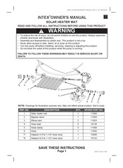Intex SOLAR VERWARMINGSMAT Handleiding