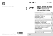 Sony ZV-1F Beknopte Gids