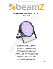 Beamz LED FlatPAR-186x10mm UV Gebruiksaanwijzing