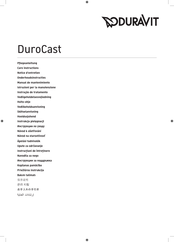 DURAVIT DuroCast Installatie- En Onderhoudsinstructies