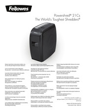 Fellowes Powershred 21Cs Instructies