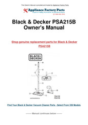 Black & Decker PSA115B Gebruikershandleiding