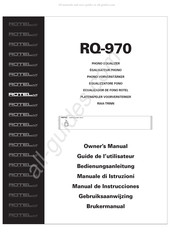 Rotel RQ-970 Gebruiksaanwijzing