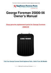 George Foreman 25800-56 Gebruikershandleiding