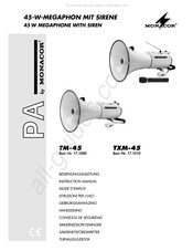 Monacor PA TXM-45 Handleiding