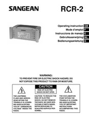 Sangean RCR-2 Gebruiksaanwijzing