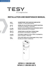 TESY HPWH 2.1 200/260 U02 Installatie- En Onderhoudshandleiding