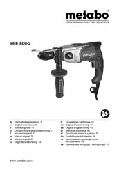 Metabo SBE 800-2 Oorspronkelijke Gebruiksaanwijzing