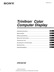 Sony Trinitron CPD-E215E Gebruiksaanwijzing