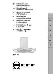 NEFF D 99T5N0 Gebruiks- En Montage-Aanwijzing