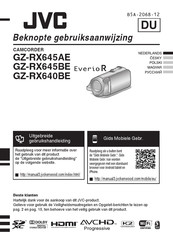 JVC EverioR GZ-RX645BE Beknopte Gebruiksaanwijzing