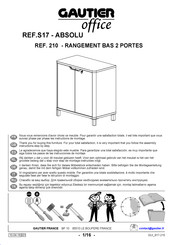 Gautier Office ABSOLU S17-210 Montage-Instructie