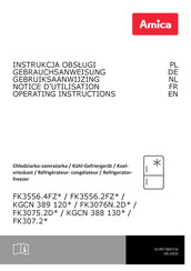 Amica FK307.2 Series Gebruiksaanwijzing