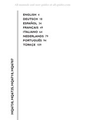 Philips HQ6725 Gebruiksaanwijzing