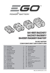 EGO POWER BATTERY BA2240T Vertaling Van De Originele Handleiding