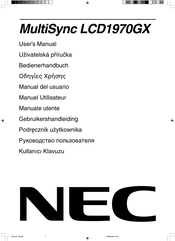 NEC MultiSync LCD1970GX Gebruikershandleiding