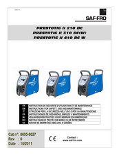 Saf-Fro PRESTOTIG II 410 DC W Gebruik En Onderhoud