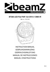Beamz professional BT300 LED Flat PAR 12x12W 6-1 DMX IR Gebruiksaanwijzing