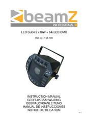 Beamz professional LED Cub4 2 x10W + 64xLED DMX Gebruiksaanwijzing