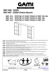 Gautier GAMI EDEN H96-018 Montage-Instructies