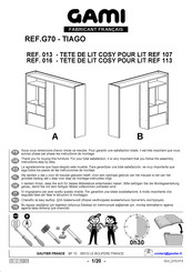 Gautier GAMI TIAGO G70-016 Montage-Instructies