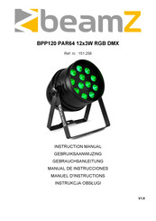 Beamz BPP120 PAR64 12x3W RGB DMX Gebruiksaanwijzing