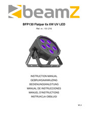 Beamz BFP130 Flatpar 6x 6W UV LED Gebruiksaanwijzing
