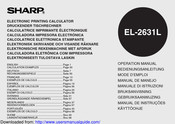 Sharp EL-2631L Gebruiksaanwijzing