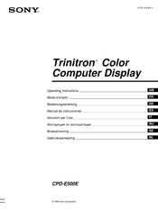 Sony CPD-E500E Gebruiksaanwijzing