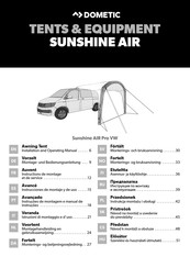 Dometic Sunshine AIR Pro VW Montagehandleiding En Gebruiksaanwijzing