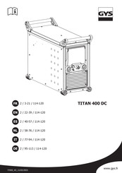 GYS TITAN 400 DC Handleiding