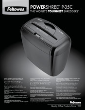 Fellowes POWERSHRED P-35C Handleiding