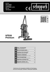 Scheppach NTS30 Premium Vertaling Van De Originele Gebruikershandleiding