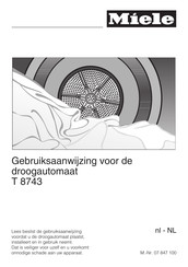 Miele T 8743 Gebruiksaanwijzing