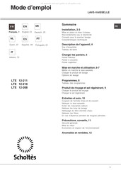 SCHOLTES LTE 12-210 Gebruiksaanwijzing