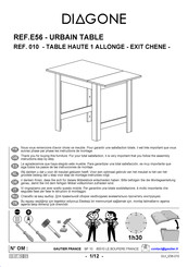 Gautier Diagone Urbain Table E56-010 Montage-Instructies