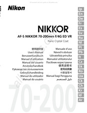 Nikon AF-S NIKKOR 70-200mm f/4G ED VR Gebruikershandleiding