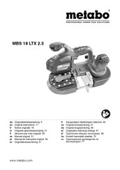 Metabo MBS 18 LTX 2.5 Gebruiksaanwijzing