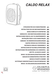 Olimpia splendid CALDO RELAX Gebruiks- En Onderhoudsaanwijzing