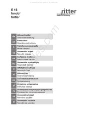 Ritter E 16 Gebruiksaanwijzing