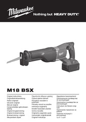 Milwaukee M18 BSX Oorspronkelijke Gebruiksaanwijzing