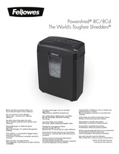 Fellowes Powershred 8C Instructies Voor Gebruik