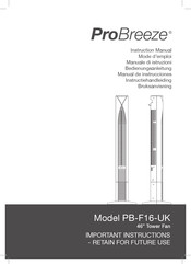 ProBreeze PB-F16-UK Instructiehandleiding