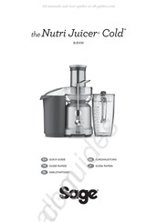 Sage the Nutri Juicer Cold BJE430 Snelstartgids